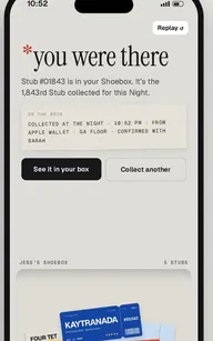 STUBS design exploration: a Stub collected for a Night